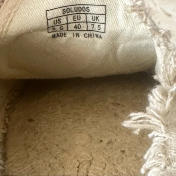 Soludos Vogue Exclusive Beige Rose Espadrille Sandals Mules Size 9.5 - Picture 4 of 11